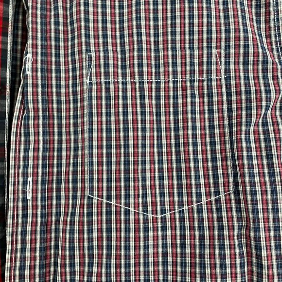 Old Navy Mens Shirt Large Plaid Button-Up Reversible Cuff 100% Cotton - Picture 3 of 7
